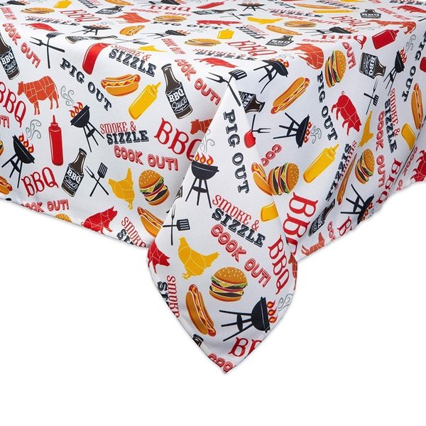 Design Imports 60 x 84 in. BBQ Fun Print Outdoor Tablecloth with Zipper CAMZ11192